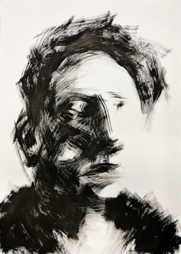 Self-portrait I71.7 x 101 cm, ink on paper